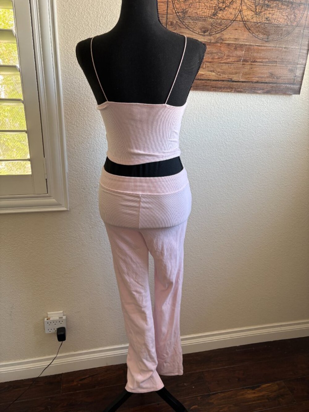 Wild Fable Pink Ribbed 3pc Lounge Set Cami Pants Hoodie XXS/S